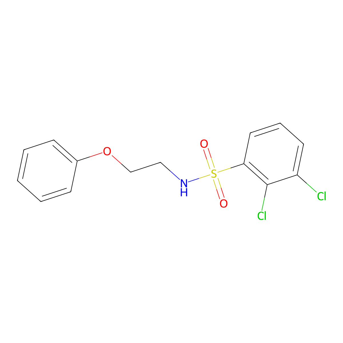 2,3-dichloro-N-(2-phenoxyethyl)benzenesulfonamide molecular structure, CAS 1105220-51-6