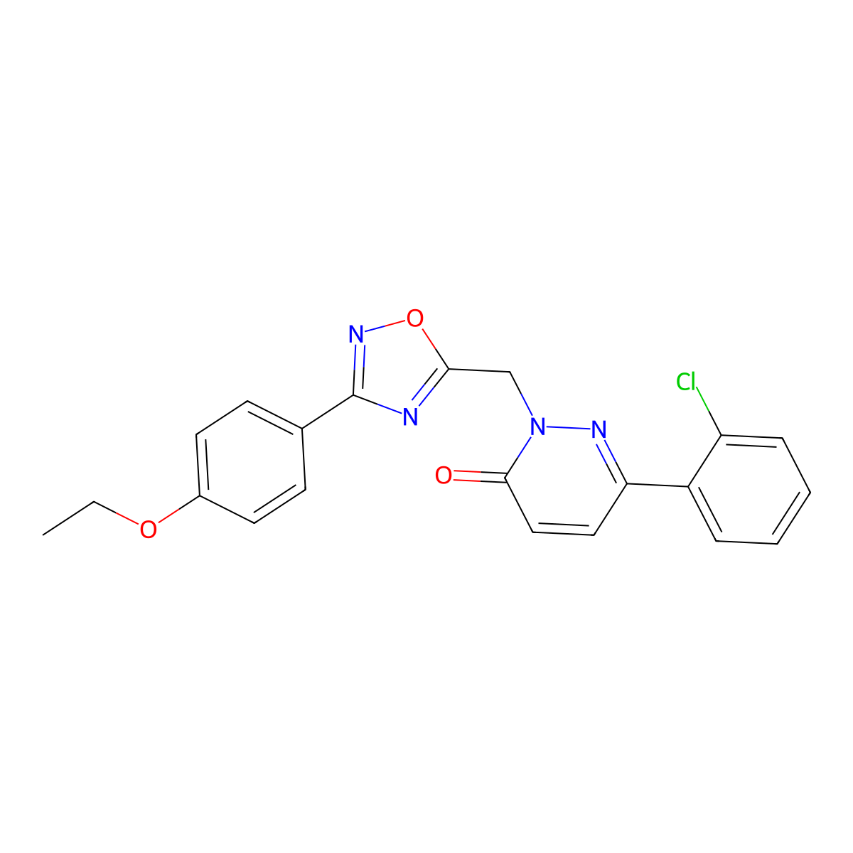 6-(2-chlorophenyl)-2-((3-(4-ethoxyphenyl)-1,2,4-oxadiazol-5-yl)methyl)pyridazin-3(2H)-one molecular structure, CAS 1105220-53-8