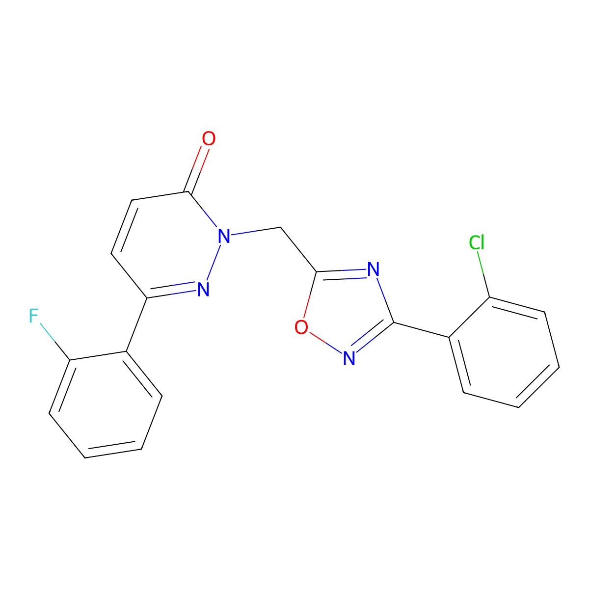 2-((3-(2-chlorophenyl)-1,2,4-oxadiazol-5-yl)methyl)-6-(2-fluorophenyl)pyridazin-3(2H)-one molecular structure, CAS 1105220-60-7