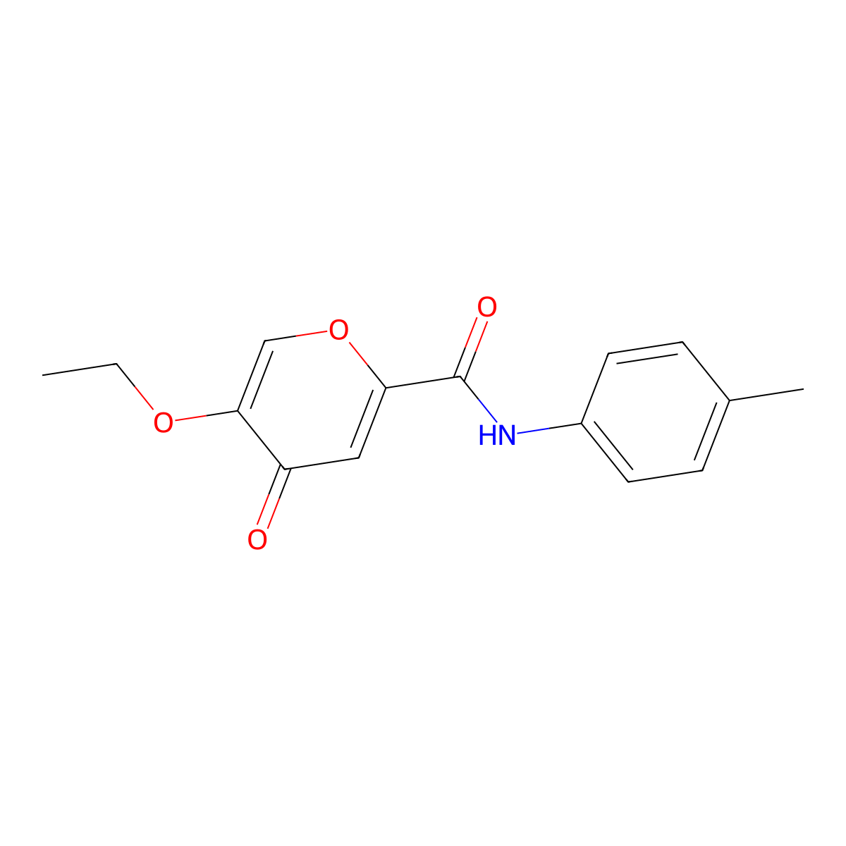 5-ethoxy-4-oxo-N-(p-tolyl)-4H-pyran-2-carboxamide molecular structure, CAS 1105220-71-0