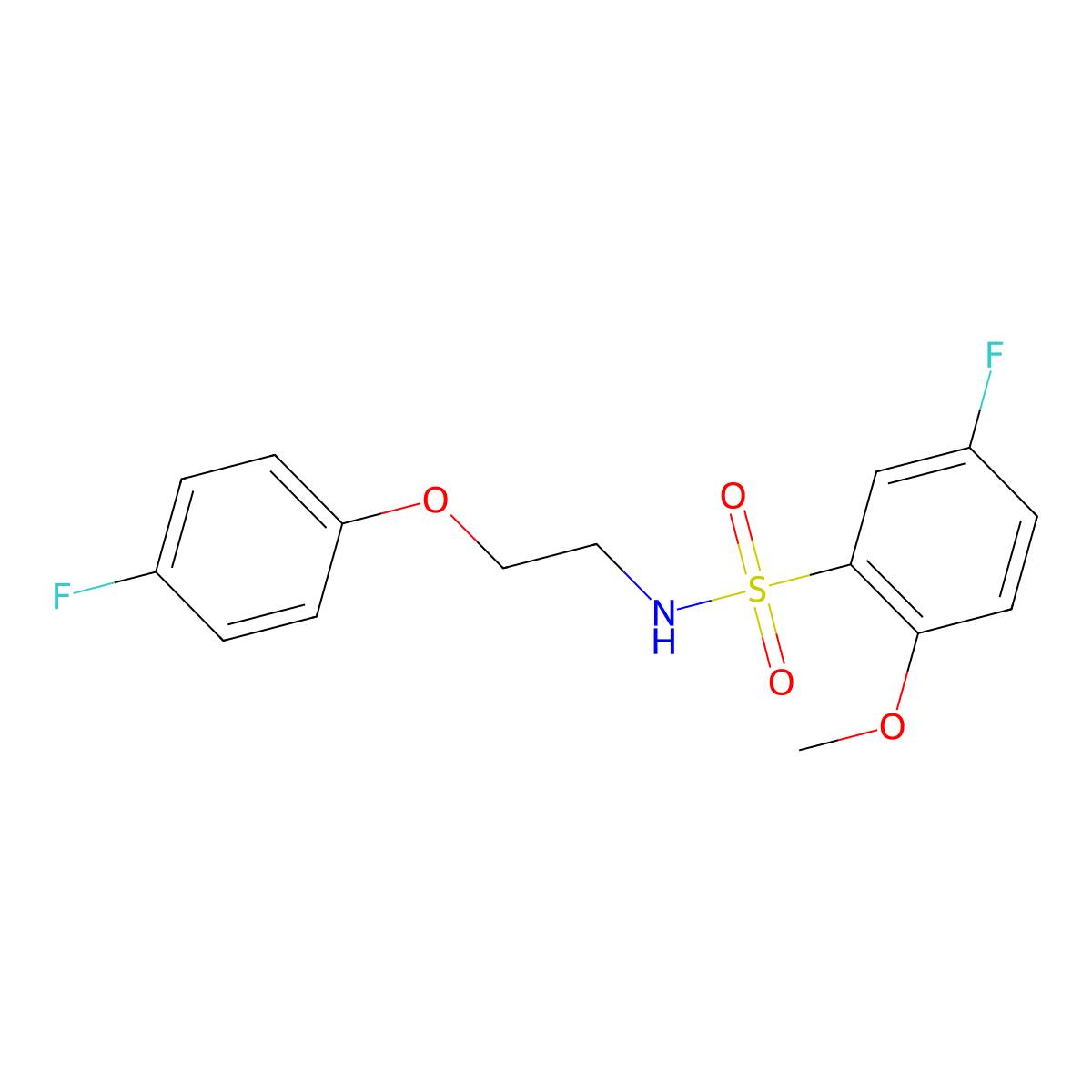 5-fluoro-N-(2-(4-fluorophenoxy)ethyl)-2-methoxybenzenesulfonamide molecular structure, CAS 1105220-78-7