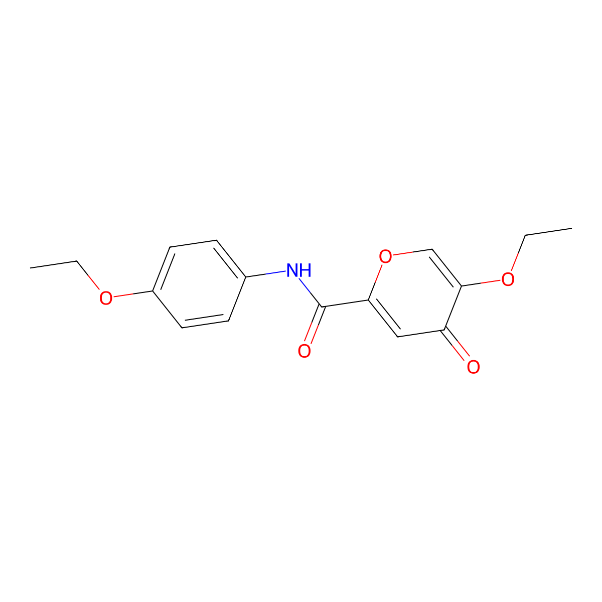 5-ethoxy-N-(4-ethoxyphenyl)-4-oxo-4H-pyran-2-carboxamide molecular structure, CAS 1105220-80-1