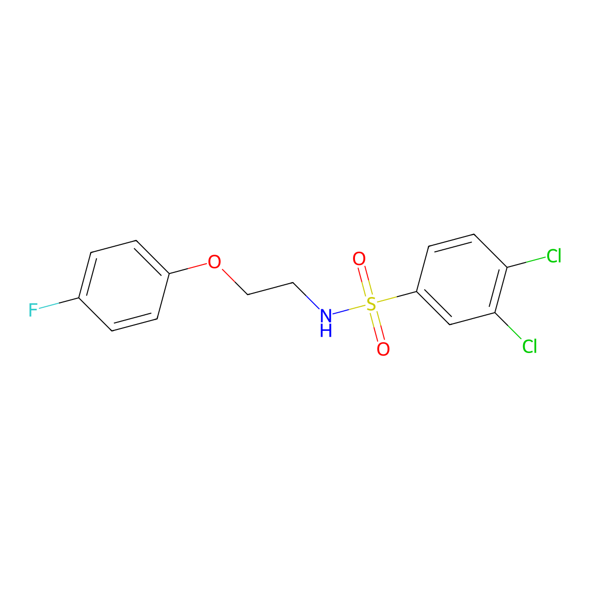 3,4-dichloro-N-(2-(4-fluorophenoxy)ethyl)benzenesulfonamide molecular structure, CAS 1105220-84-5