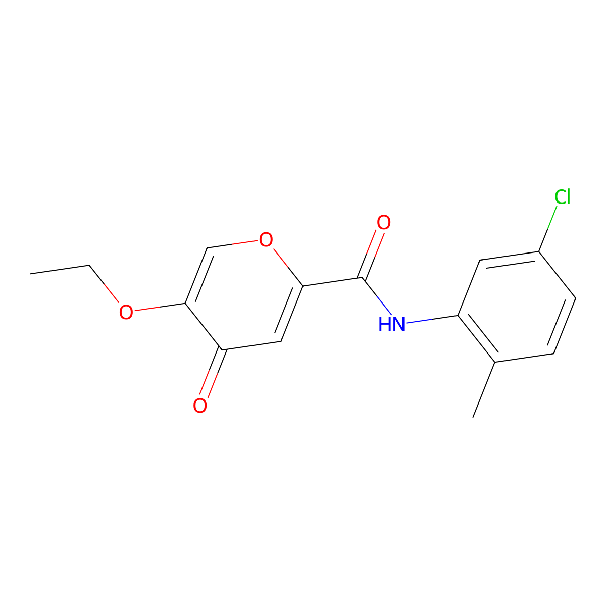 N-(5-chloro-2-methylphenyl)-5-ethoxy-4-oxo-4H-pyran-2-carboxamide molecular structure, CAS 1105220-94-7