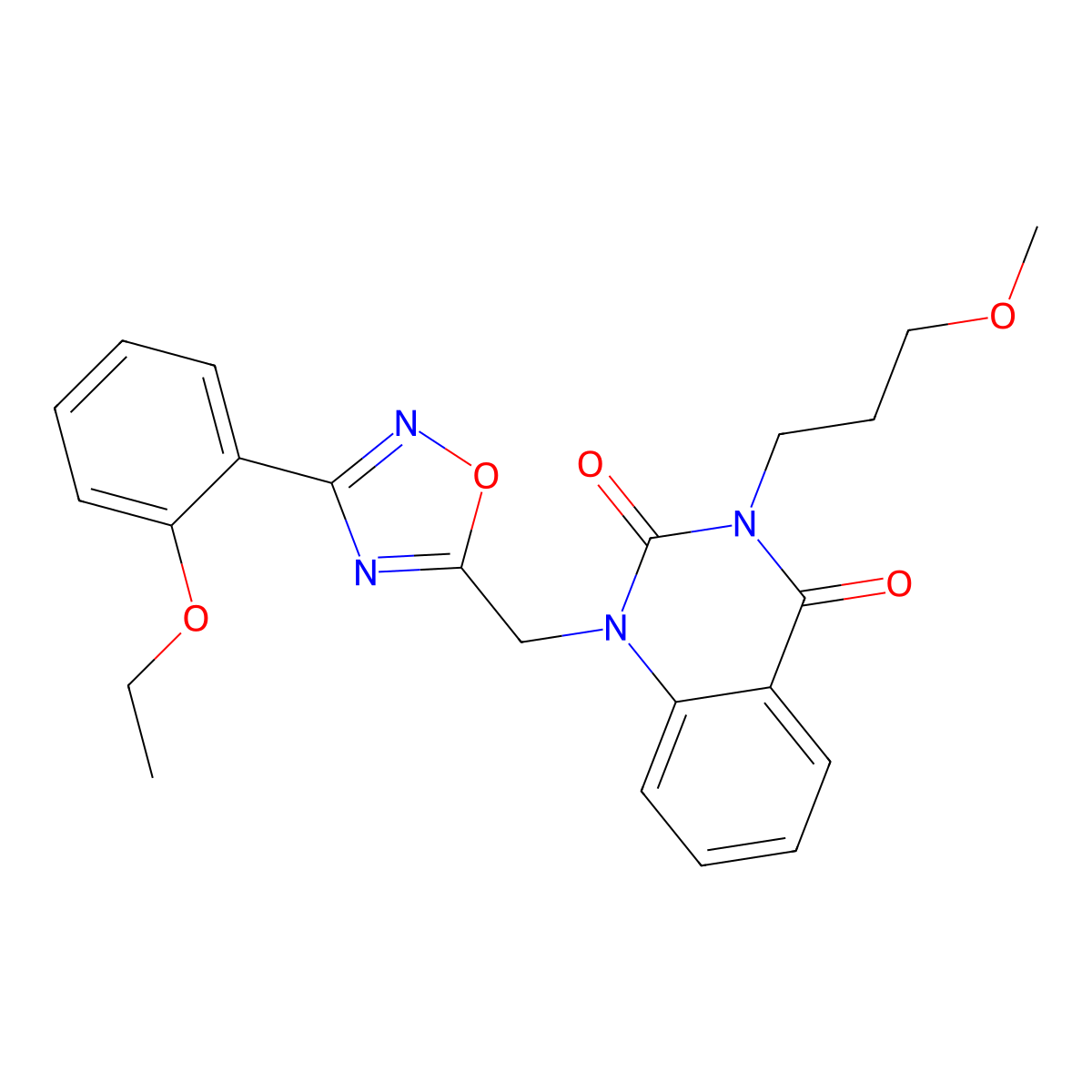 1-{[3-(2-Ethoxyphenyl)-1,2,4-oxadiazol-5-yl]methyl}-3-(3-methoxypropyl)-1,2,3,4-tetrahydroquinazoline-2,4-dione molecular structure, CAS 1105220-95-8