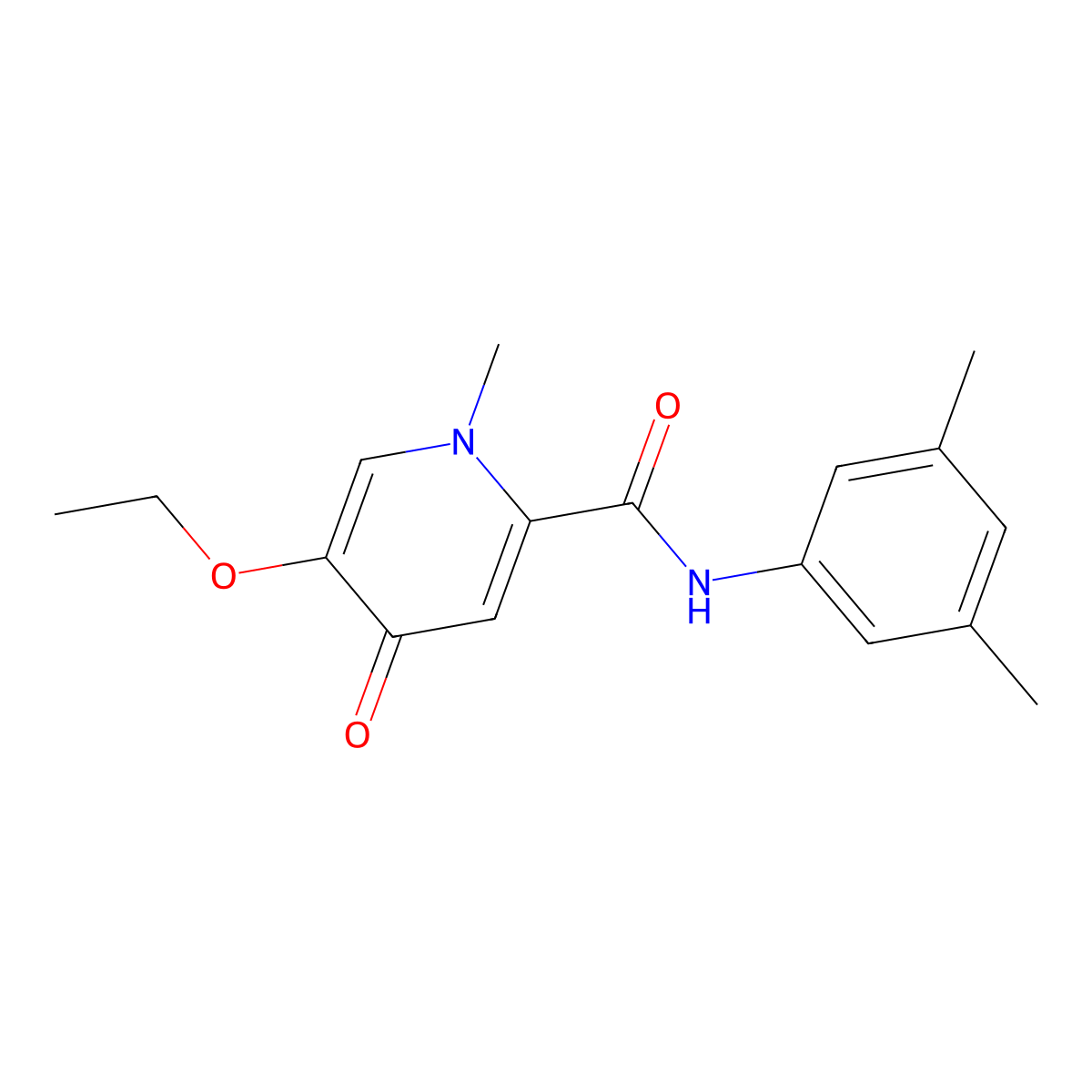 N-(3,5-dimethylphenyl)-5-ethoxy-1-methyl-4-oxo-1,4-dihydropyridine-2-carboxamide molecular structure, CAS 1105221-04-2