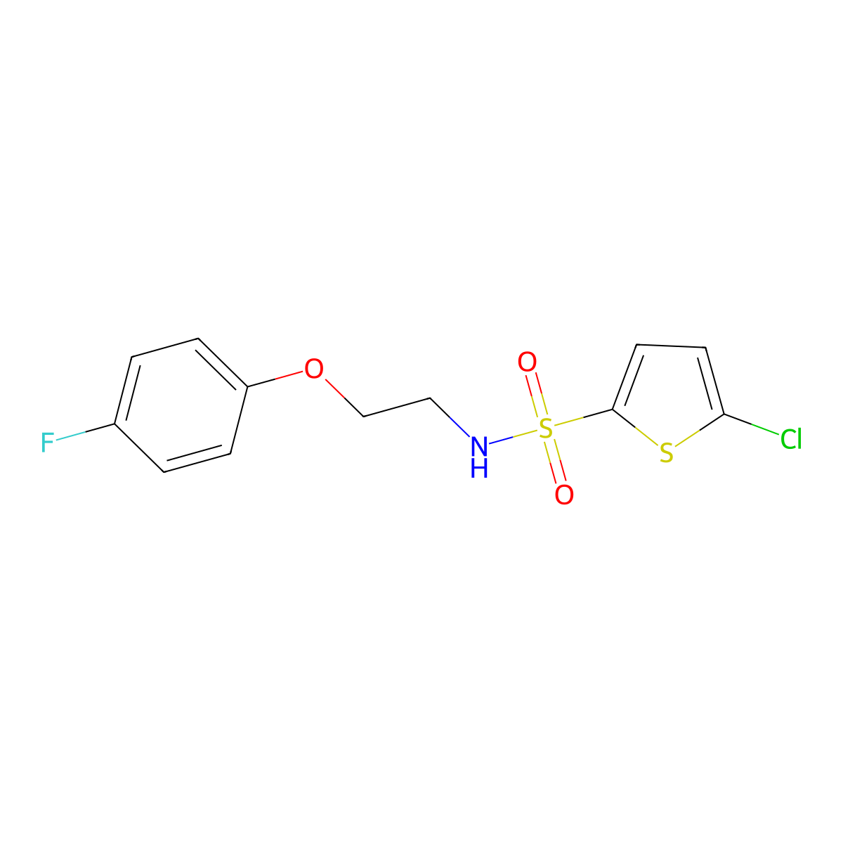 5-chloro-N-[2-(4-fluorophenoxy)ethyl]thiophene-2-sulfonamide molecular structure, CAS 1105221-05-3