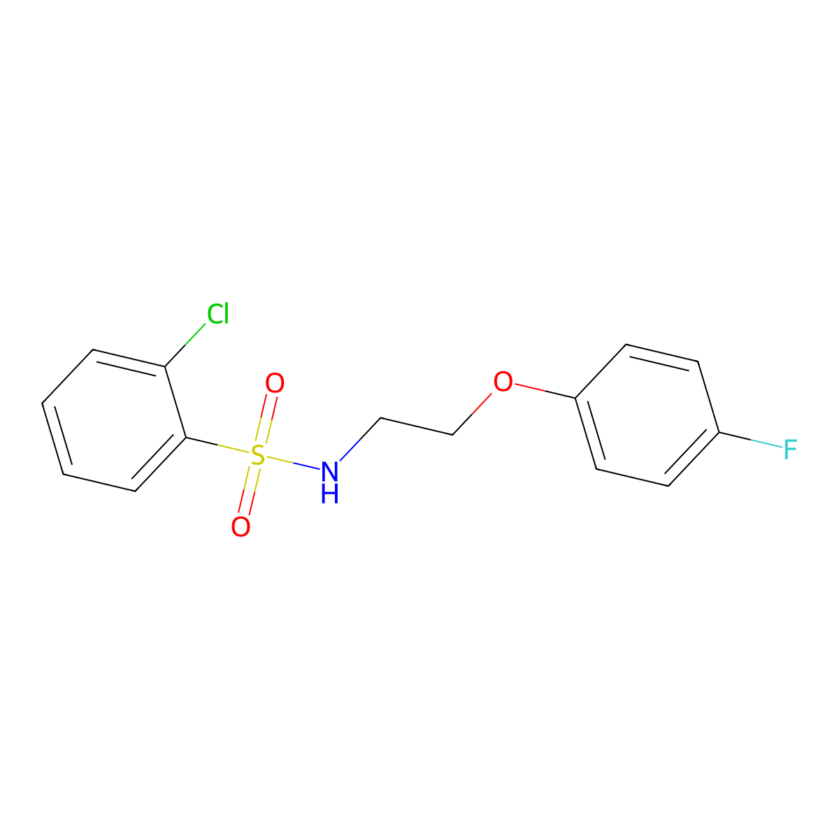 2-chloro-N-(2-(4-fluorophenoxy)ethyl)benzenesulfonamide molecular structure, CAS 1105221-14-4