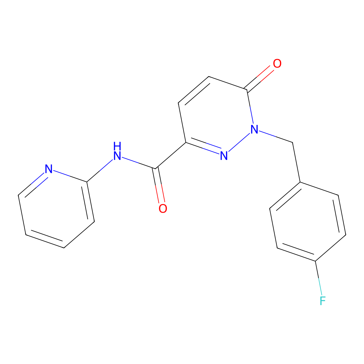 1-[(4-fluorophenyl)methyl]-6-oxo-N-(pyridin-2-yl)-1,6-dihydropyridazine-3-carboxamide molecular structure, CAS 1105221-18-8
