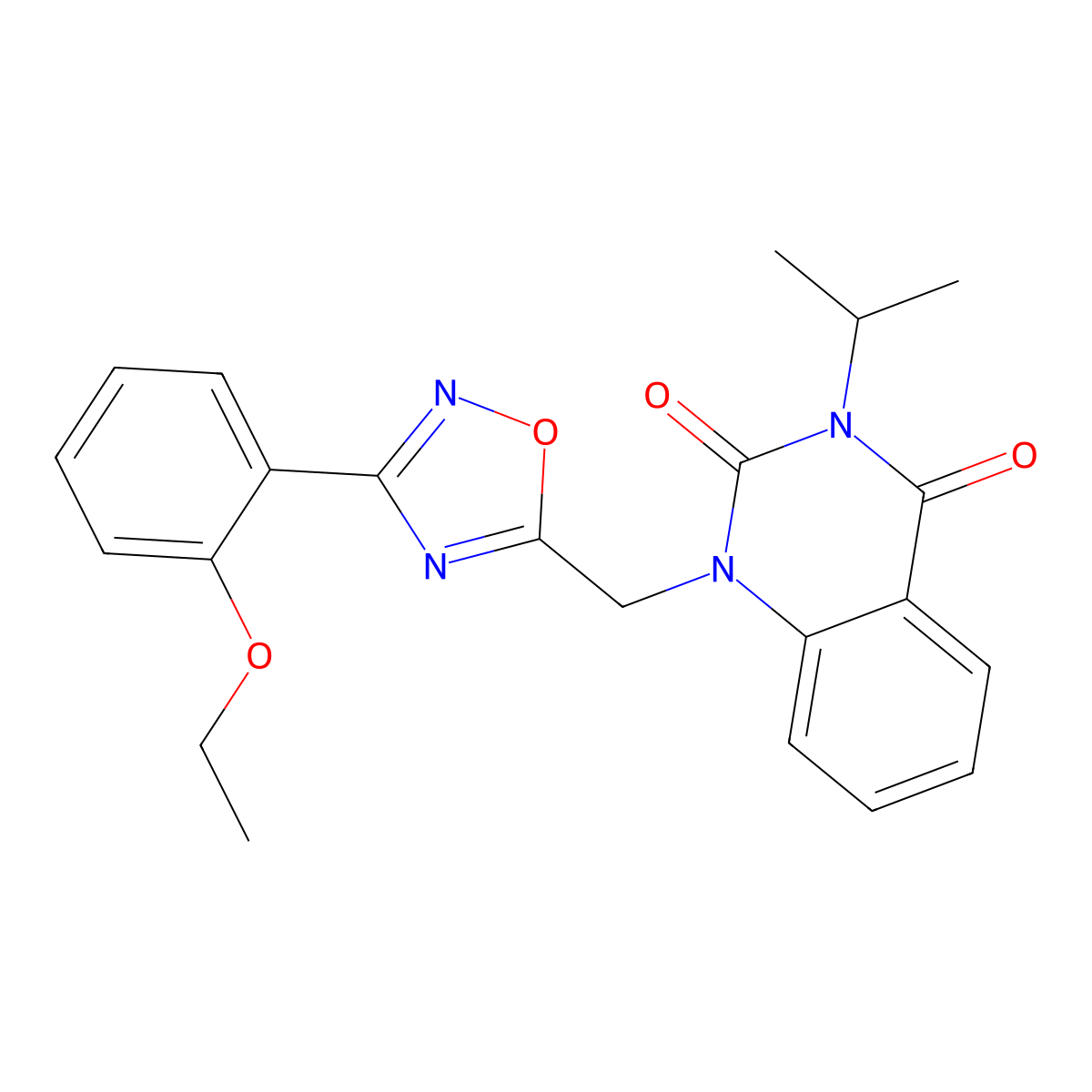1-((3-(2-ethoxyphenyl)-1,2,4-oxadiazol-5-yl)methyl)-3-isopropylquinazoline-2,4(1H,3H)-dione molecular structure, CAS 1105221-23-5