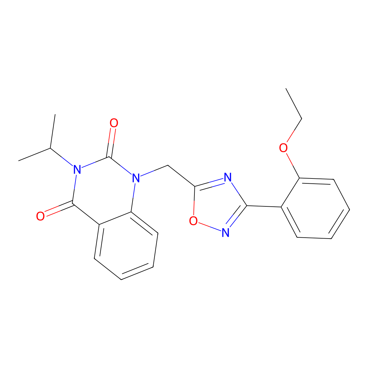 1-((3-(2-ethoxyphenyl)-1,2,4-oxadiazol-5-yl)methyl)-3-isopropylquinazoline-2,4(1H,3H)-dione molecular structure, CAS 1105221-23-5