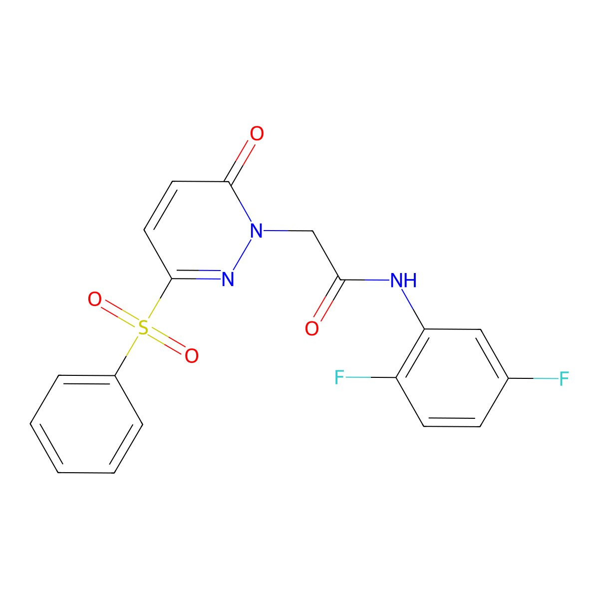 N-(2,5-difluorophenyl)-2-(6-oxo-3-(phenylsulfonyl)pyridazin-1(6H)-yl)acetamide molecular structure, CAS 1105221-26-8