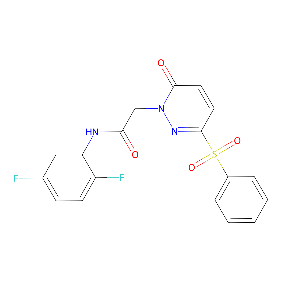 N-(2,5-difluorophenyl)-2-(6-oxo-3-(phenylsulfonyl)pyridazin-1(6H)-yl)acetamide molecular structure, CAS 1105221-26-8