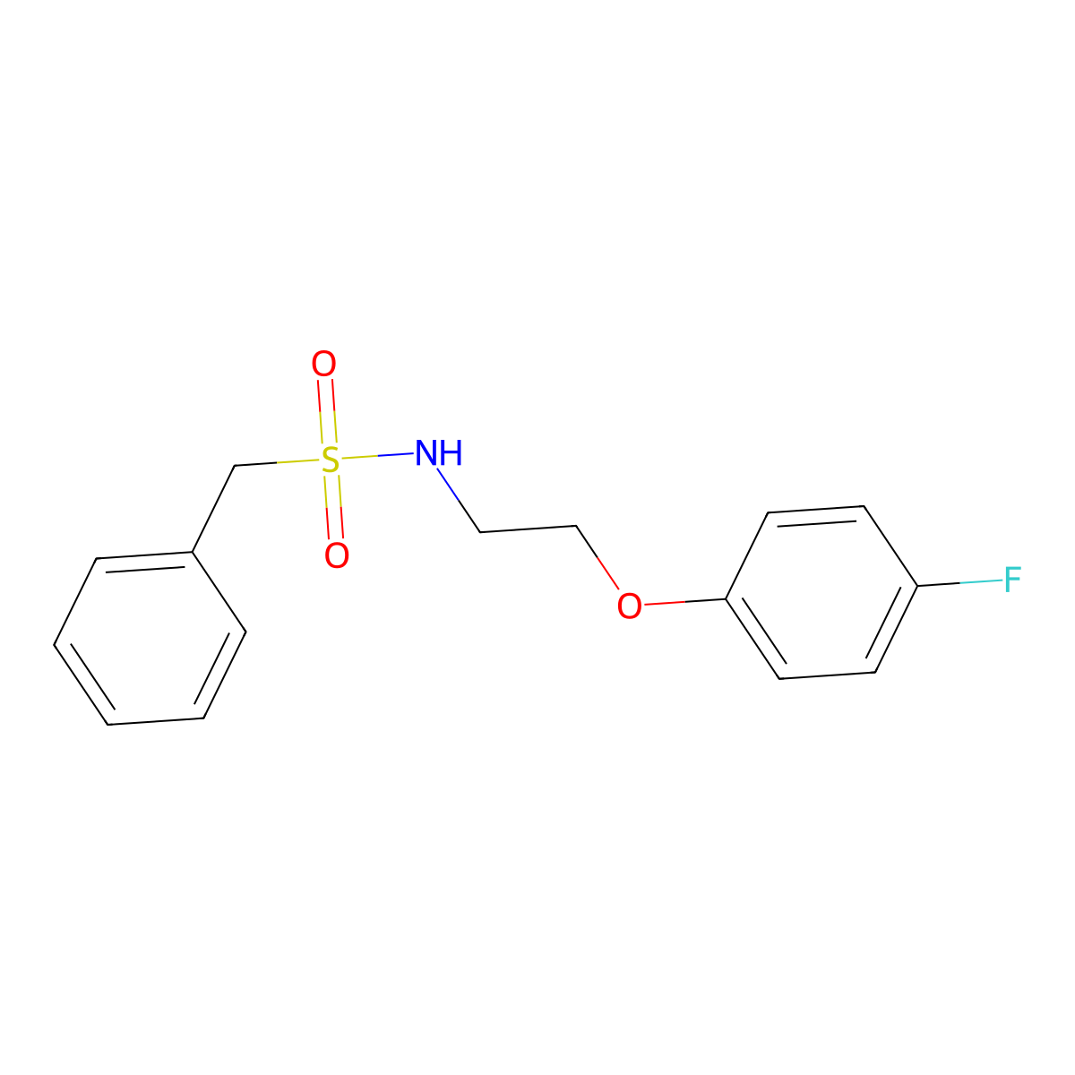 N-(2-(4-fluorophenoxy)ethyl)-1-phenylmethanesulfonamide molecular structure, CAS 1105221-28-0