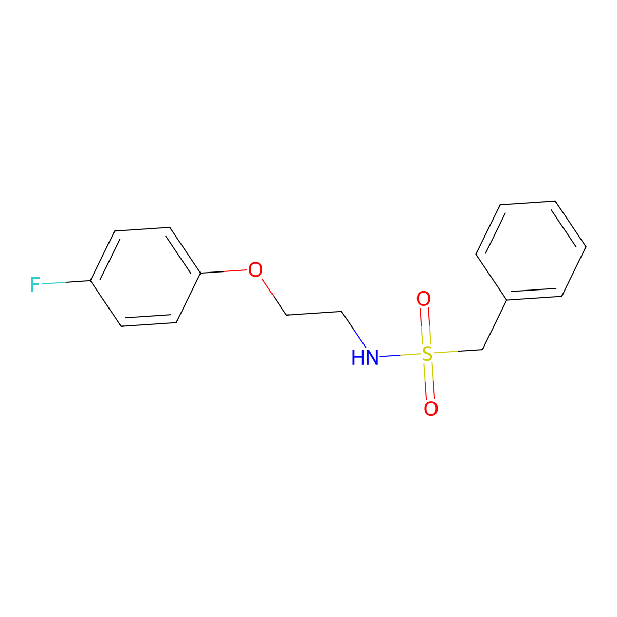 N-(2-(4-fluorophenoxy)ethyl)-1-phenylmethanesulfonamide molecular structure, CAS 1105221-28-0
