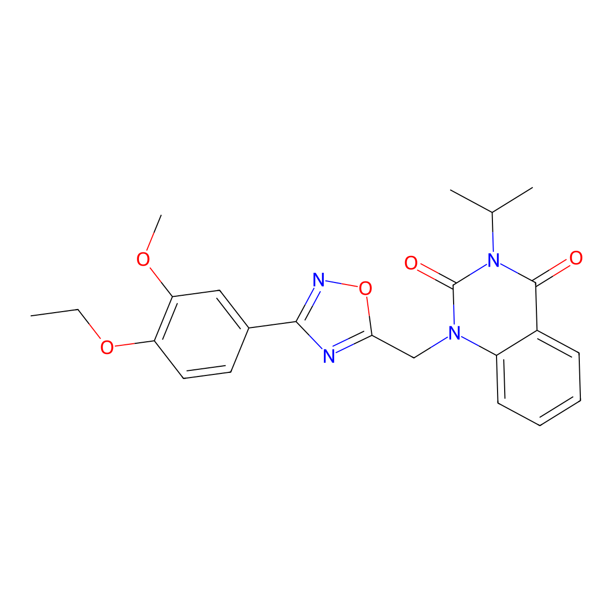 1-((3-(4-ethoxy-3-methoxyphenyl)-1,2,4-oxadiazol-5-yl)methyl)-3-isopropylquinazoline-2,4(1H,3H)-dione molecular structure, CAS 1105221-30-4