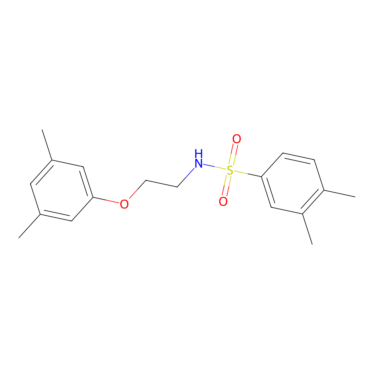 N-(2-(3,5-dimethylphenoxy)ethyl)-3,4-dimethylbenzenesulfonamide molecular structure, CAS 1105221-56-4