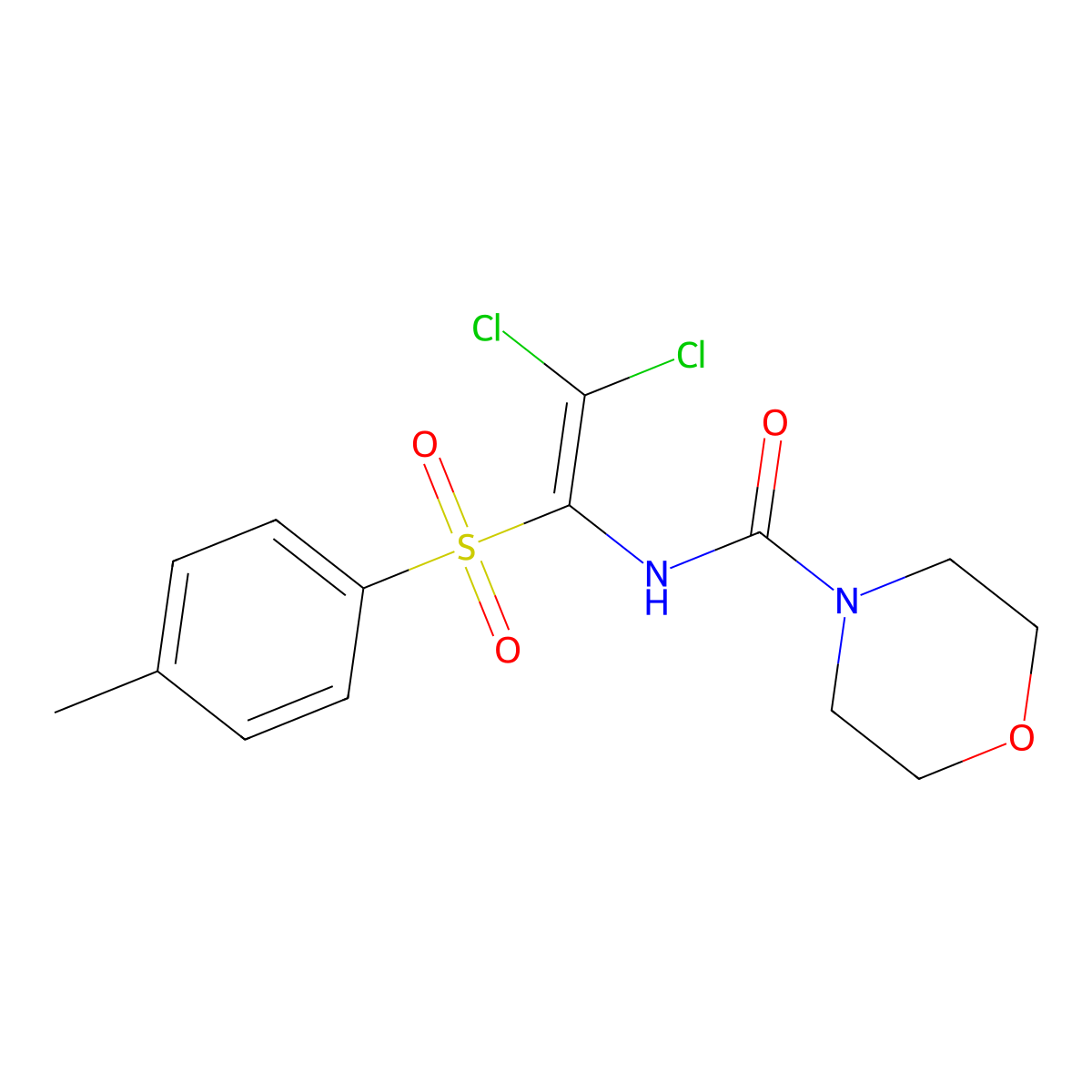 N-(2,2-dichloro-1-tosylvinyl)morpholine-4-carboxamide molecular structure, CAS 1105221-76-8