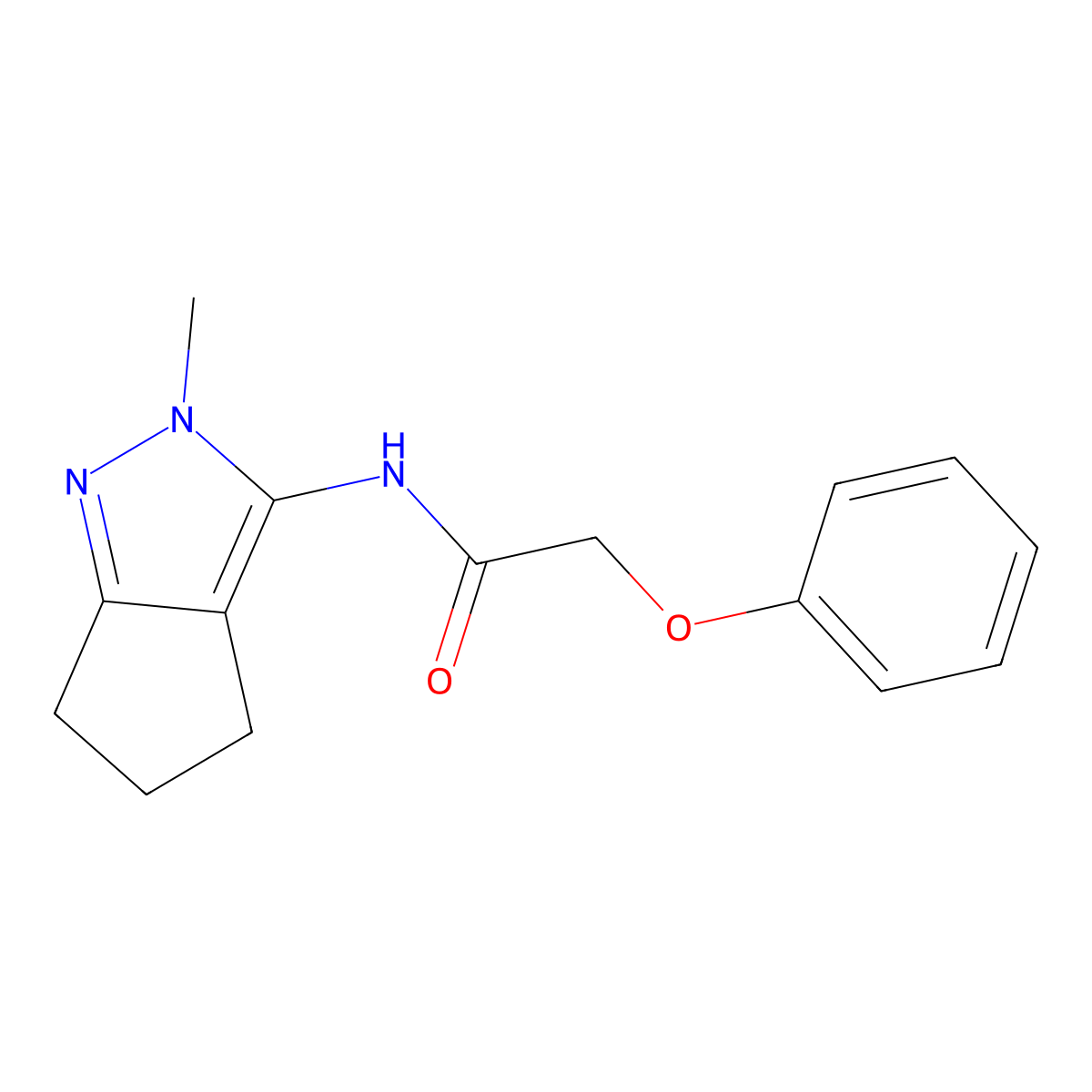N-{2-methyl-2H,4H,5H,6H-cyclopenta[c]pyrazol-3-yl}-2-phenoxyacetamide molecular structure, CAS 1105221-88-2