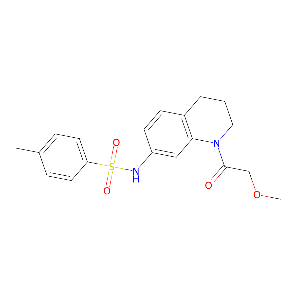 N-(1-(2-methoxyacetyl)-1,2,3,4-tetrahydroquinolin-7-yl)-4-methylbenzenesulfonamide molecular structure, CAS 1105221-90-6