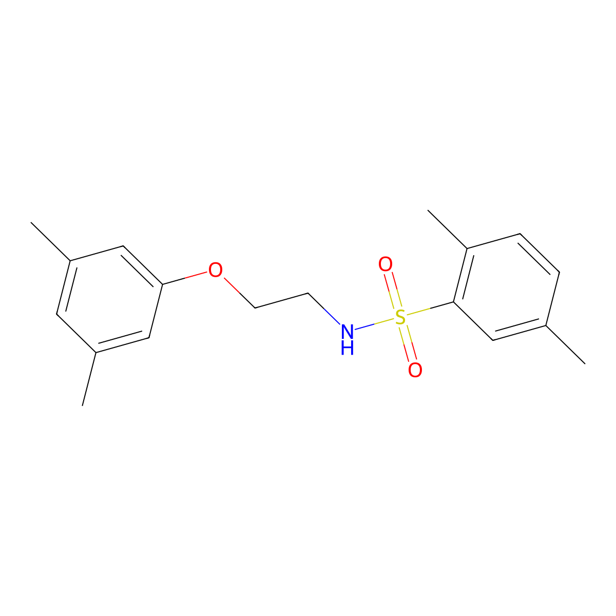 N-(2-(3,5-dimethylphenoxy)ethyl)-2,5-dimethylbenzenesulfonamide molecular structure, CAS 1105221-97-3