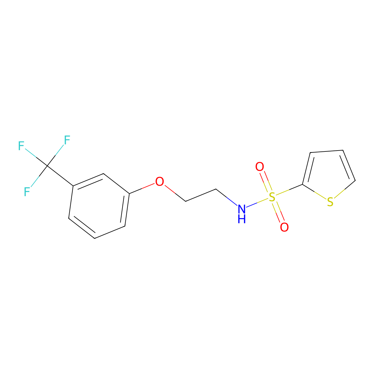 N-(2-(3-(trifluoromethyl)phenoxy)ethyl)thiophene-2-sulfonamide molecular structure, CAS 1105222-09-0