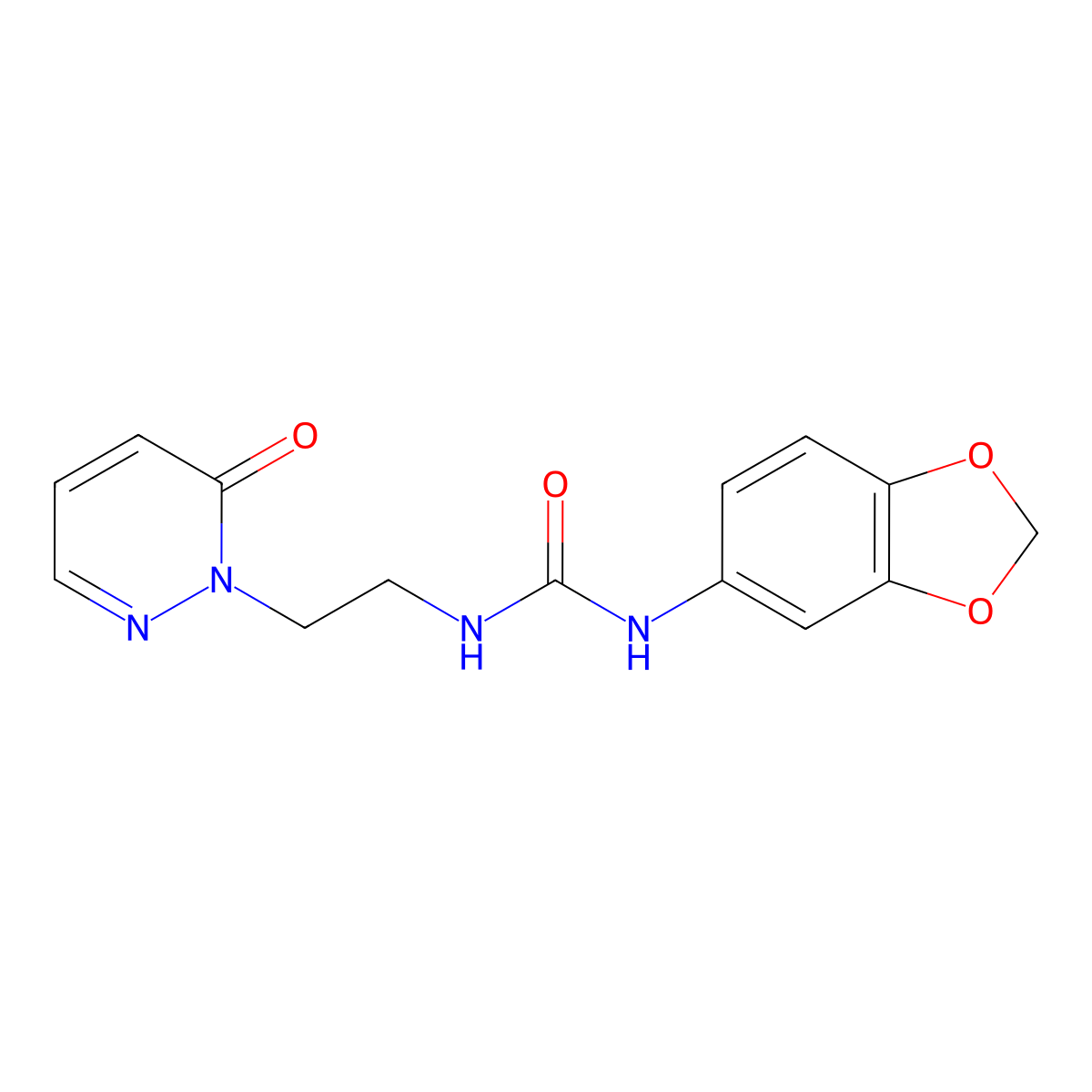 1-(benzo[d][1,3]dioxol-5-yl)-3-(2-(6-oxopyridazin-1(6H)-yl)ethyl)urea molecular structure, CAS 1105222-10-3