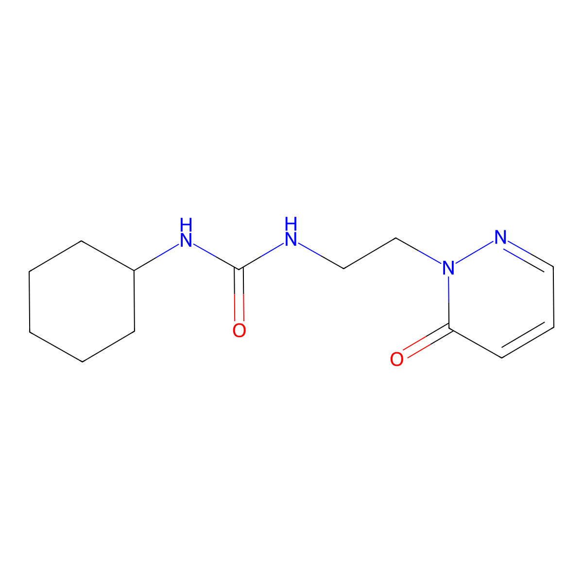 1-Cyclohexyl-3-[2-(6-oxo-1,6-dihydropyridazin-1-yl)ethyl]urea molecular structure, CAS 1105222-28-3
