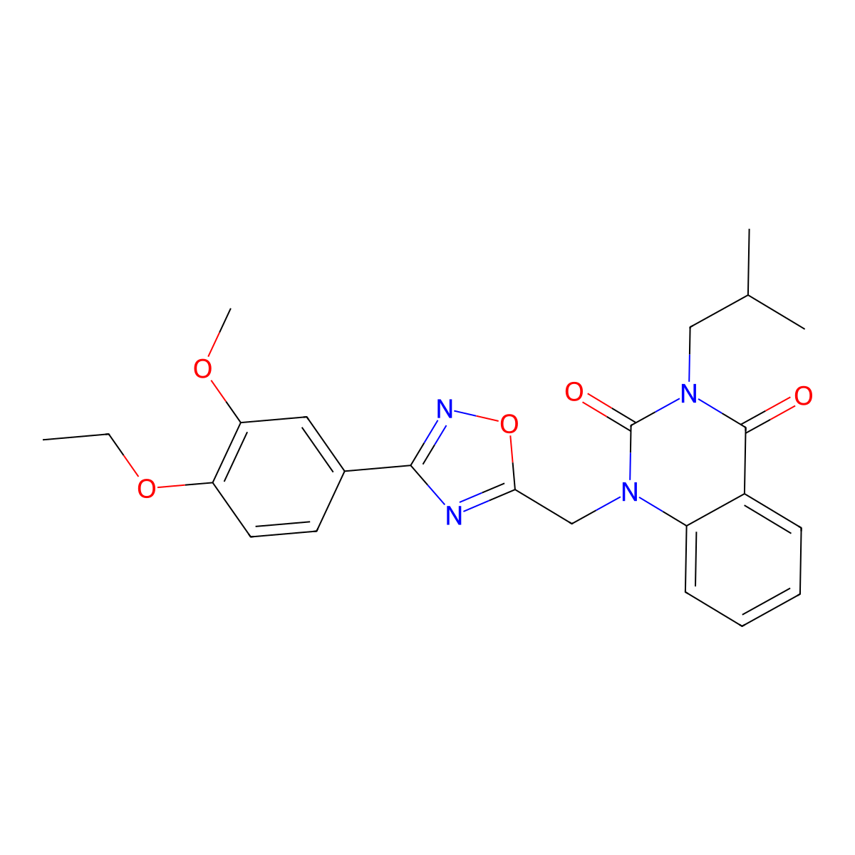1-{[3-(4-Ethoxy-3-methoxyphenyl)-1,2,4-oxadiazol-5-yl]methyl}-3-(2-methylpropyl)-1,2,3,4-tetrahydroquinazoline-2,4-dione molecular structure, CAS 1105222-29-4