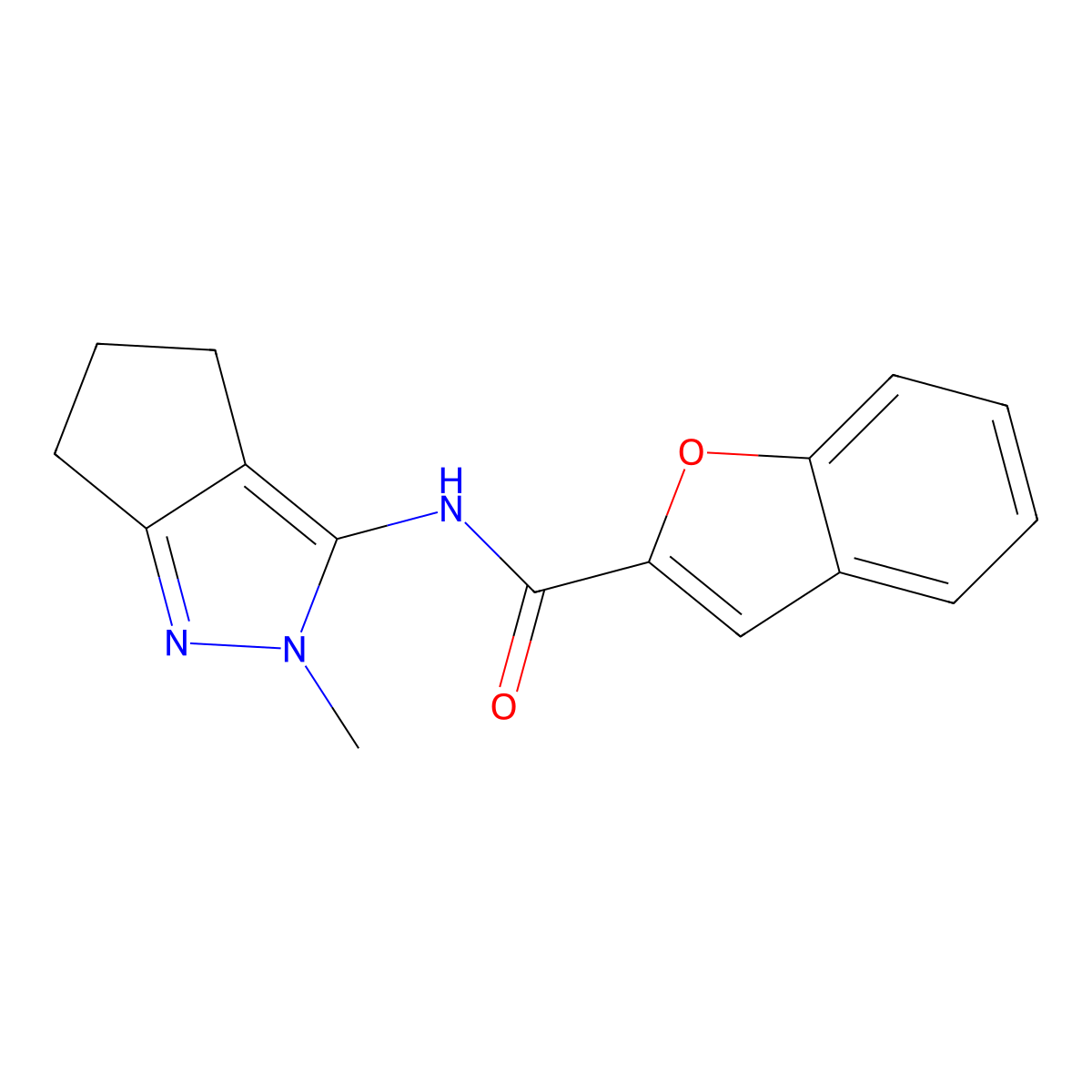 N-{2-methyl-2H,4H,5H,6H-cyclopenta[c]pyrazol-3-yl}-1-benzofuran-2-carboxamide molecular structure, CAS 1105222-31-8
