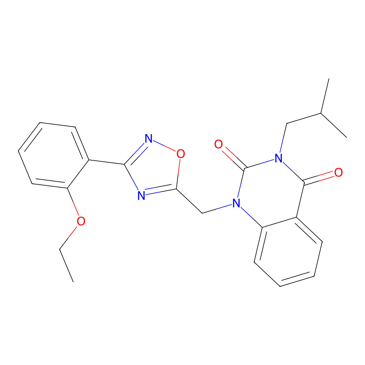 1-{[3-(2-Ethoxyphenyl)-1,2,4-oxadiazol-5-yl]methyl}-3-(2-methylpropyl)-1,2,3,4-tetrahydroquinazoline-2,4-dione molecular structure, CAS 1105222-35-2