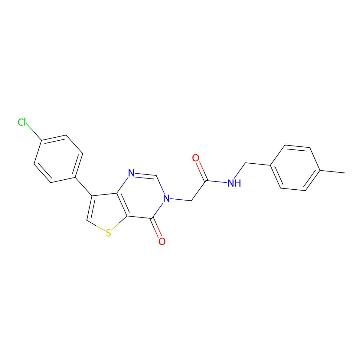 2-[7-(4-chlorophenyl)-4-oxothieno[3,2-d]pyrimidin-3(4H)-yl]-N-(4-methylbenzyl)acetamide molecular structure, CAS 1105222-47-6