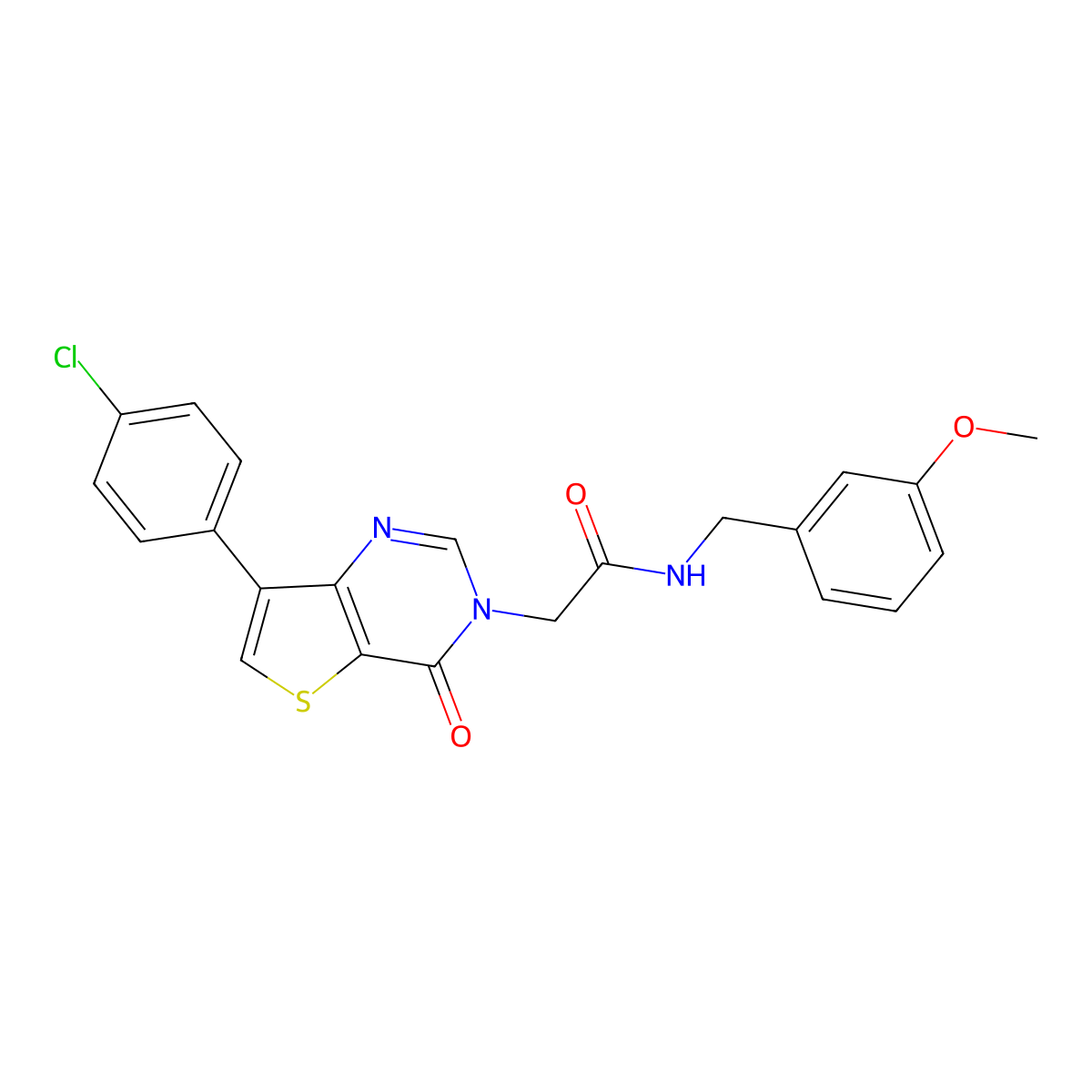 2-[7-(4-chlorophenyl)-4-oxothieno[3,2-d]pyrimidin-3(4H)-yl]-N-(3-methoxybenzyl)acetamide molecular structure, CAS 1105222-53-4