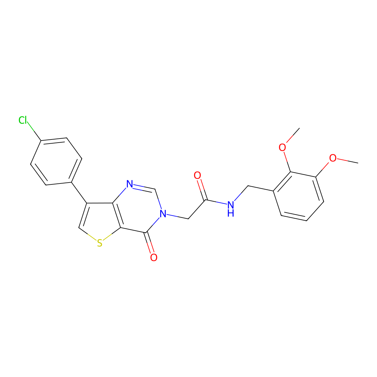 2-[7-(4-chlorophenyl)-4-oxothieno[3,2-d]pyrimidin-3(4H)-yl]-N-(2,3-dimethoxybenzyl)acetamide molecular structure, CAS 1105222-59-0