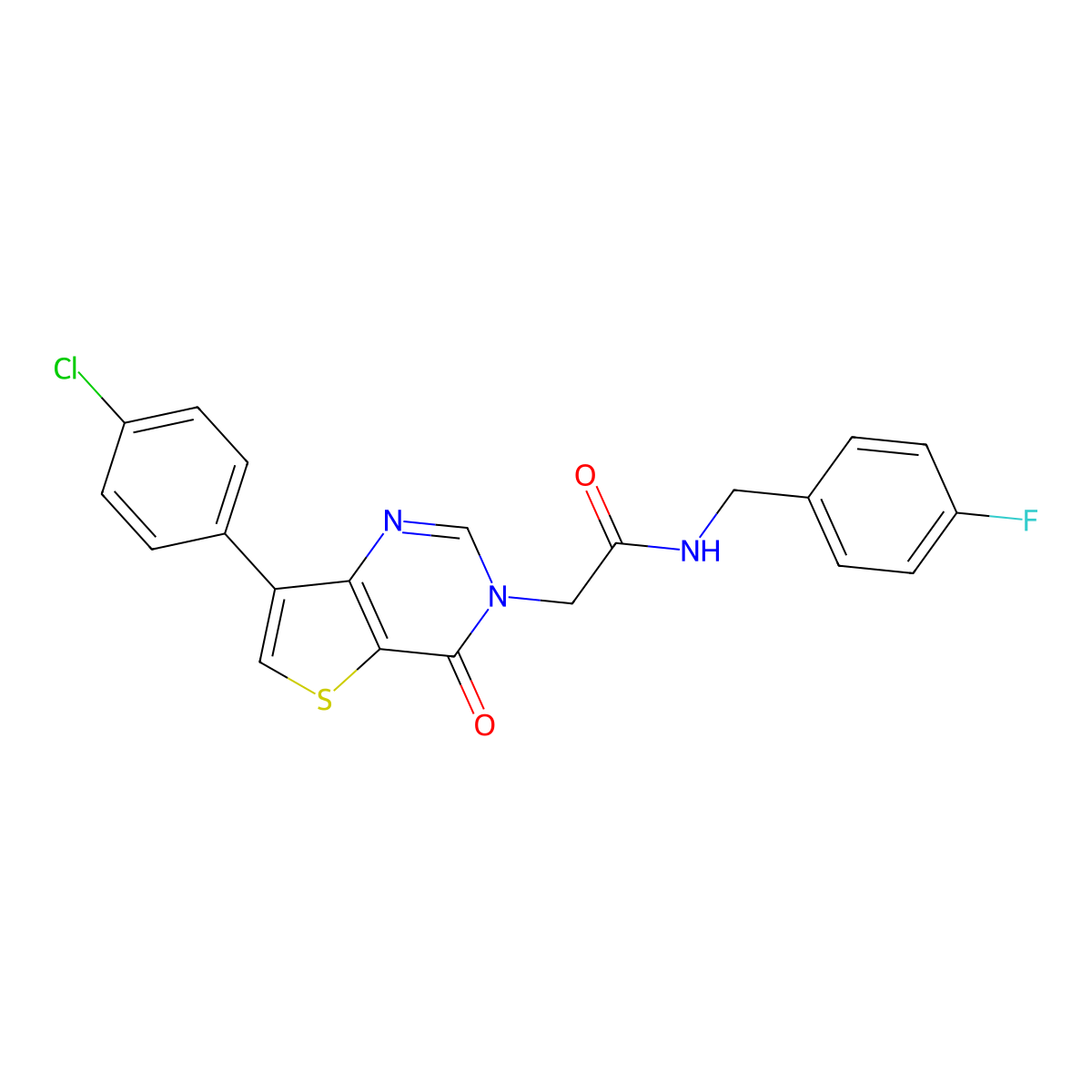 2-[7-(4-chlorophenyl)-4-oxothieno[3,2-d]pyrimidin-3(4H)-yl]-N-(4-fluorobenzyl)acetamide molecular structure, CAS 1105222-71-6