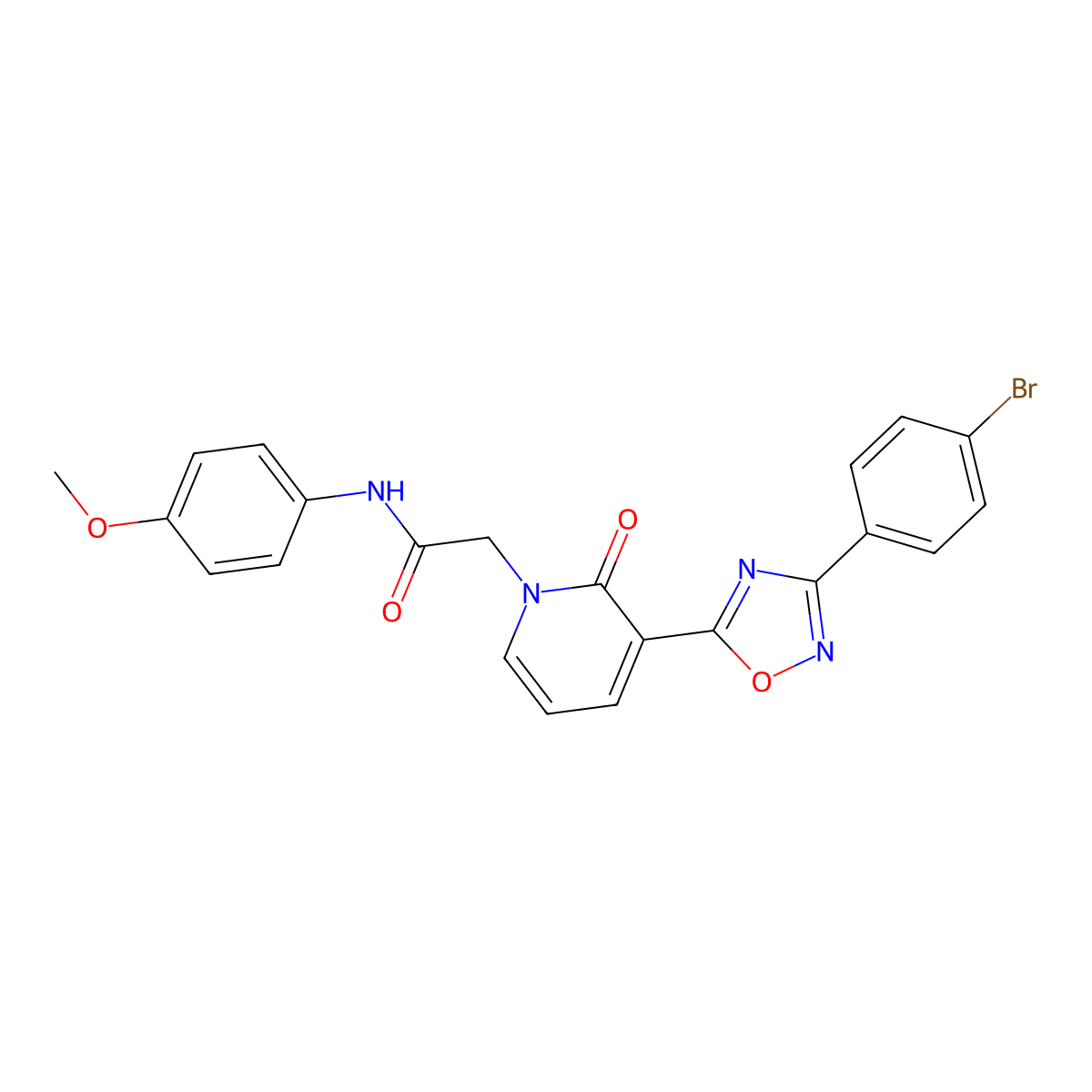 2-(3-(3-(4-bromophenyl)-1,2,4-oxadiazol-5-yl)-2-oxopyridin-1(2H)-yl)-N-(4-methoxyphenyl)acetamide molecular structure, CAS 1105222-98-7