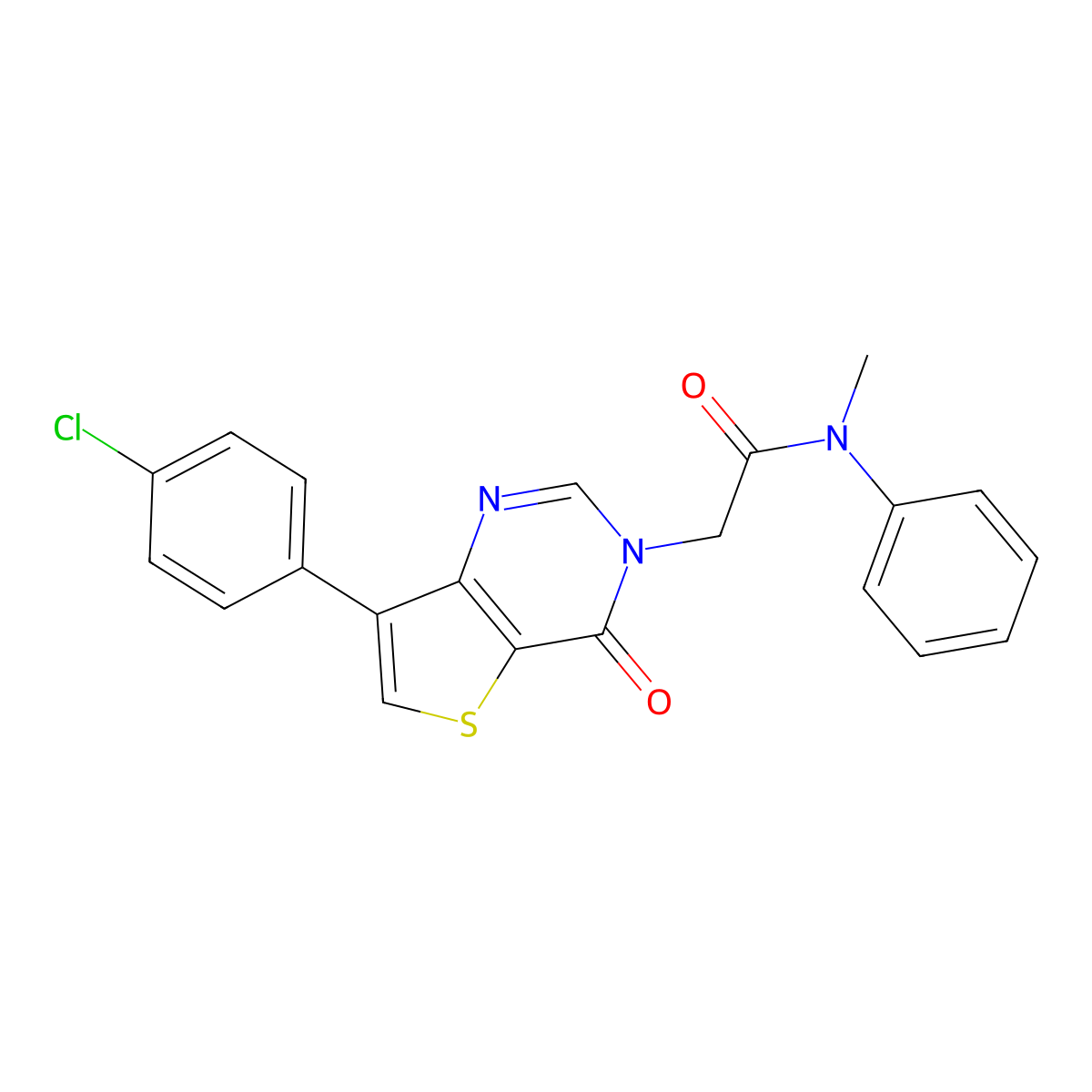 2-[7-(4-chlorophenyl)-4-oxothieno[3,2-d]pyrimidin-3(4H)-yl]-N-methyl-N-phenylacetamide molecular structure, CAS 1105223-06-0