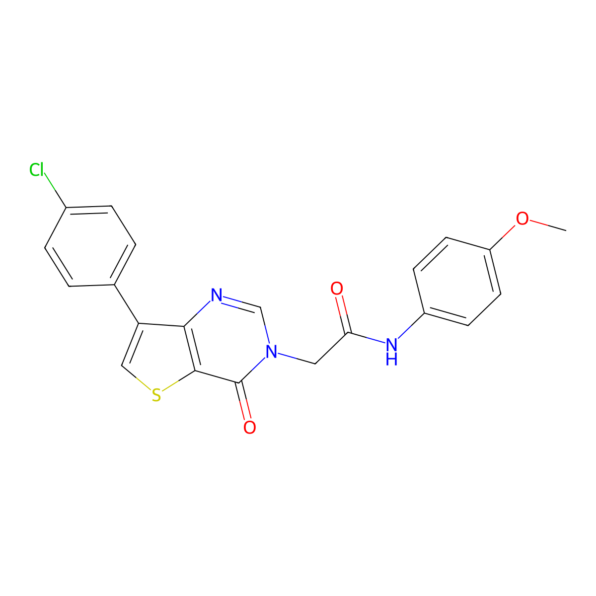 2-[7-(4-chlorophenyl)-4-oxothieno[3,2-d]pyrimidin-3(4H)-yl]-N-(4-methoxyphenyl)acetamide molecular structure, CAS 1105223-16-2