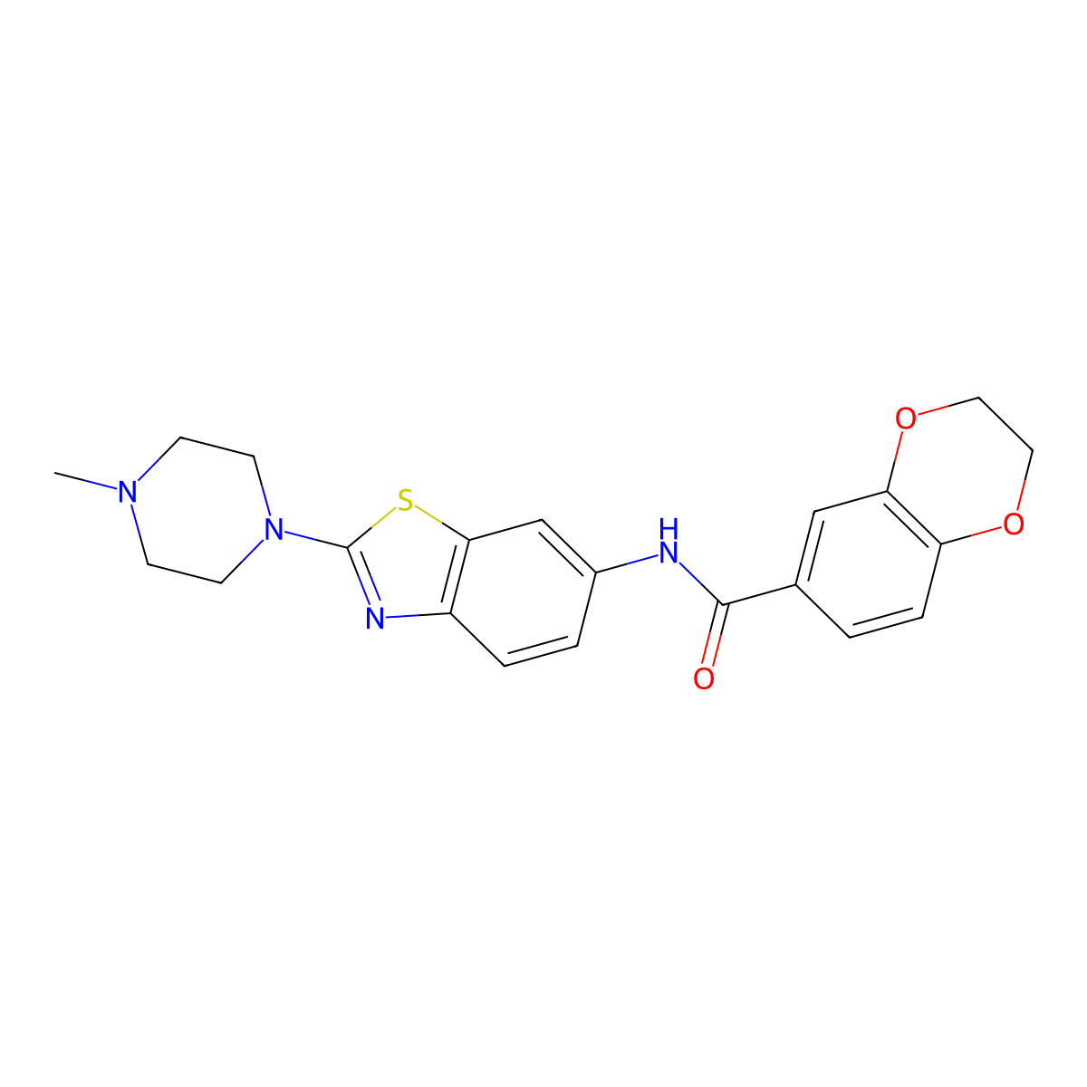 N-(2-(4-methylpiperazin-1-yl)benzo[d]thiazol-6-yl)-2,3-dihydrobenzo[b][1,4]dioxine-6-carboxamide molecular structure, CAS 1105223-22-0