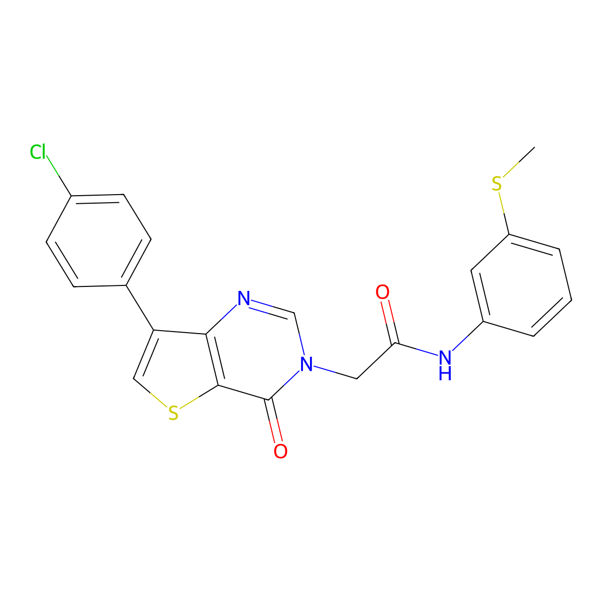 2-[7-(4-chlorophenyl)-4-oxothieno[3,2-d]pyrimidin-3(4H)-yl]-N-[3-(methylsulfanyl)phenyl]acetamide molecular structure, CAS 1105223-31-1