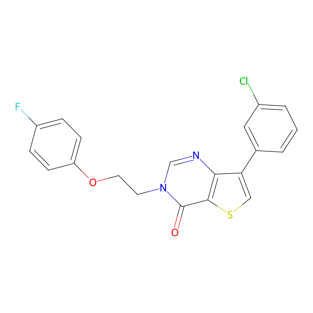7-(3-chlorophenyl)-3-[2-(4-fluorophenoxy)ethyl]thieno[3,2-d]pyrimidin-4(3H)-one molecular structure, CAS 1105223-51-5