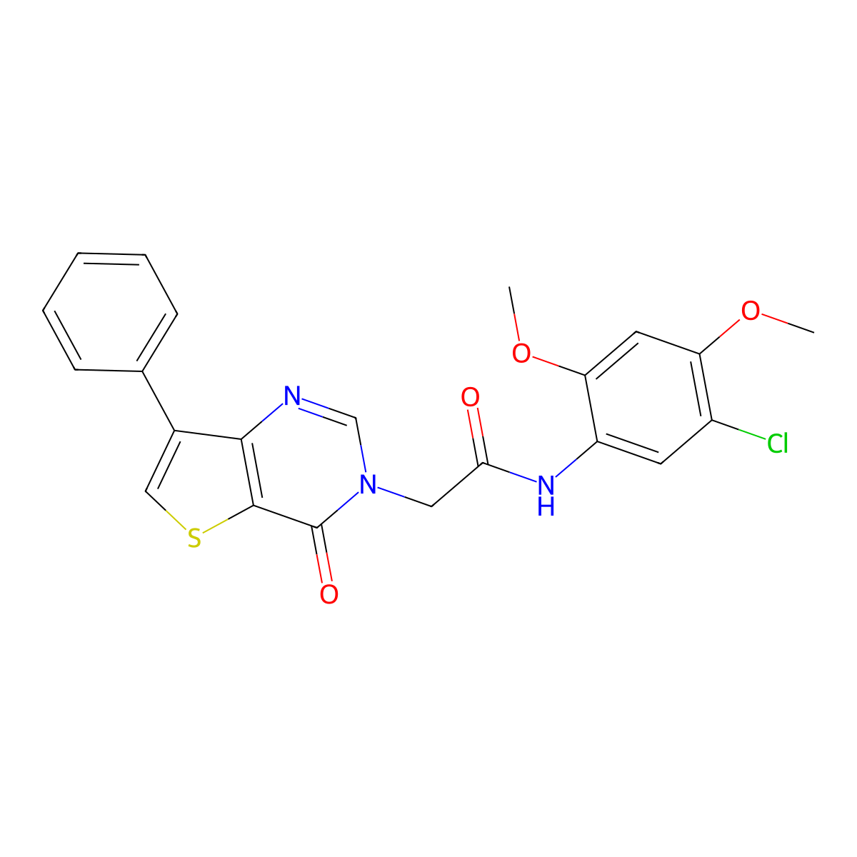 N-(5-chloro-2,4-dimethoxyphenyl)-2-(4-oxo-7-phenylthieno[3,2-d]pyrimidin-3(4H)-yl)acetamide molecular structure, CAS 1105223-71-9