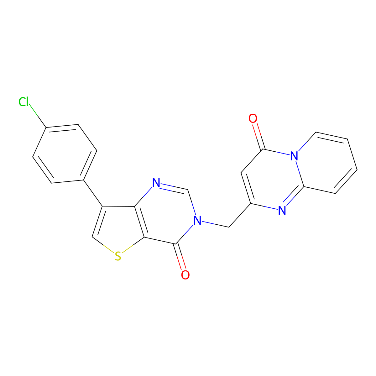 2-{[7-(4-chlorophenyl)-4-oxothieno[3,2-d]pyrimidin-3(4H)-yl]methyl}-4H-pyrido[1,2-a]pyrimidin-4-one molecular structure, CAS 1105223-74-2