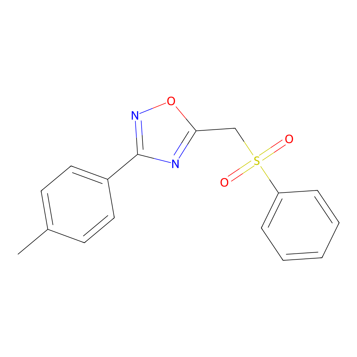 5-((Phenylsulfonyl)methyl)-3-(p-tolyl)-1,2,4-oxadiazole molecular structure, CAS 1105223-75-3