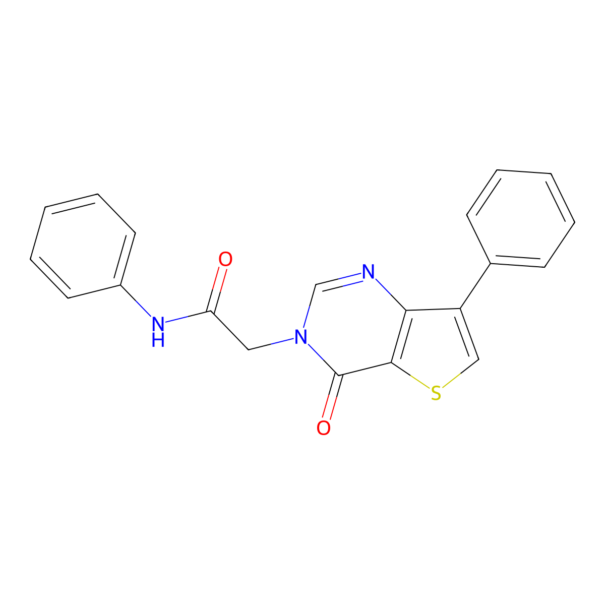 2-(4-oxo-7-phenylthieno[3,2-d]pyrimidin-3(4H)-yl)-N-phenylacetamide molecular structure, CAS 1105223-77-5