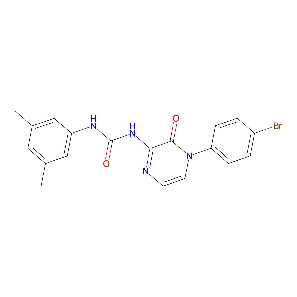 3-[4-(4-Bromophenyl)-3-oxo-3,4-dihydropyrazin-2-yl]-1-(3,5-dimethylphenyl)urea molecular structure, CAS 1105223-80-0