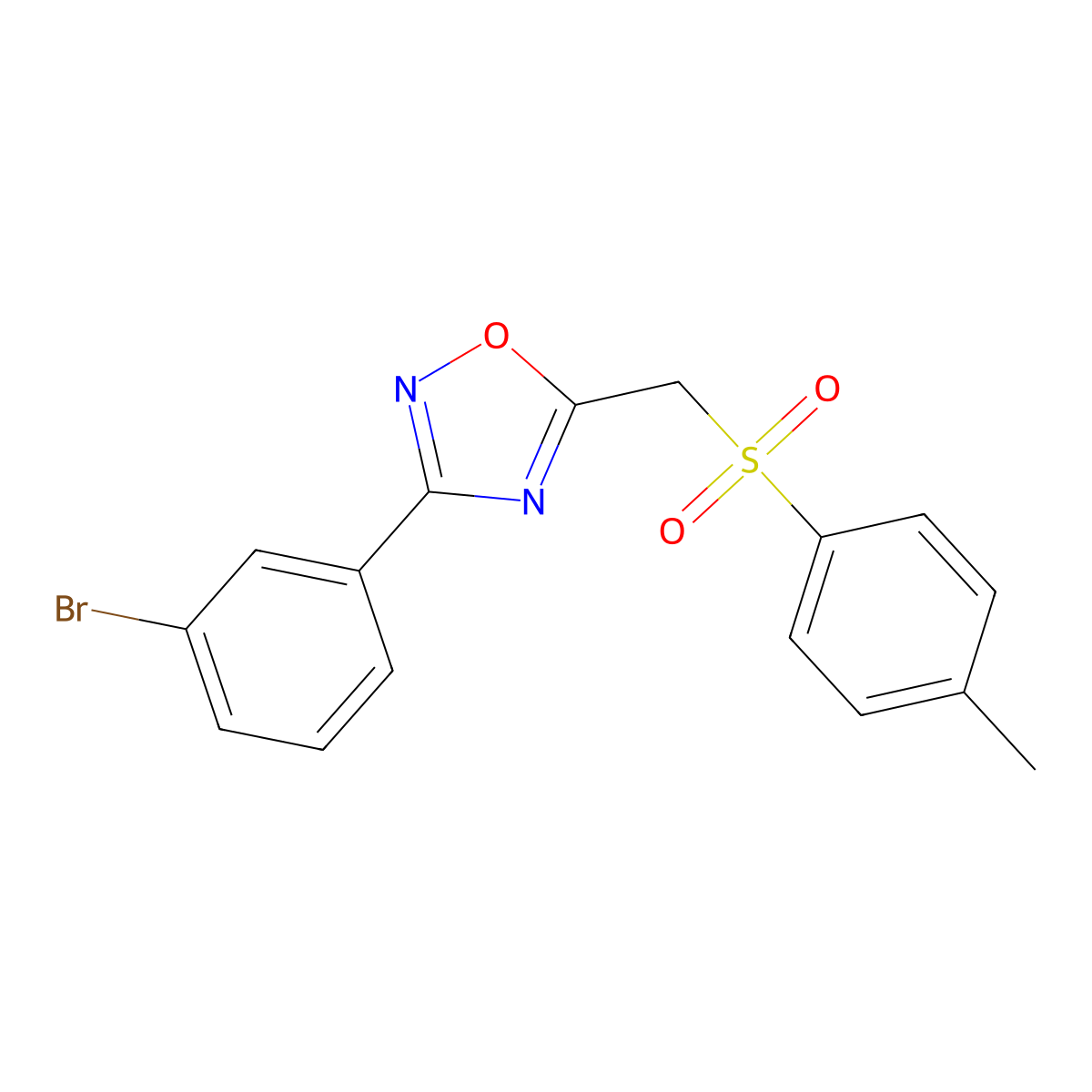 3-(3-Bromophenyl)-5-(tosylmethyl)-1,2,4-oxadiazole molecular structure, CAS 1105223-91-3