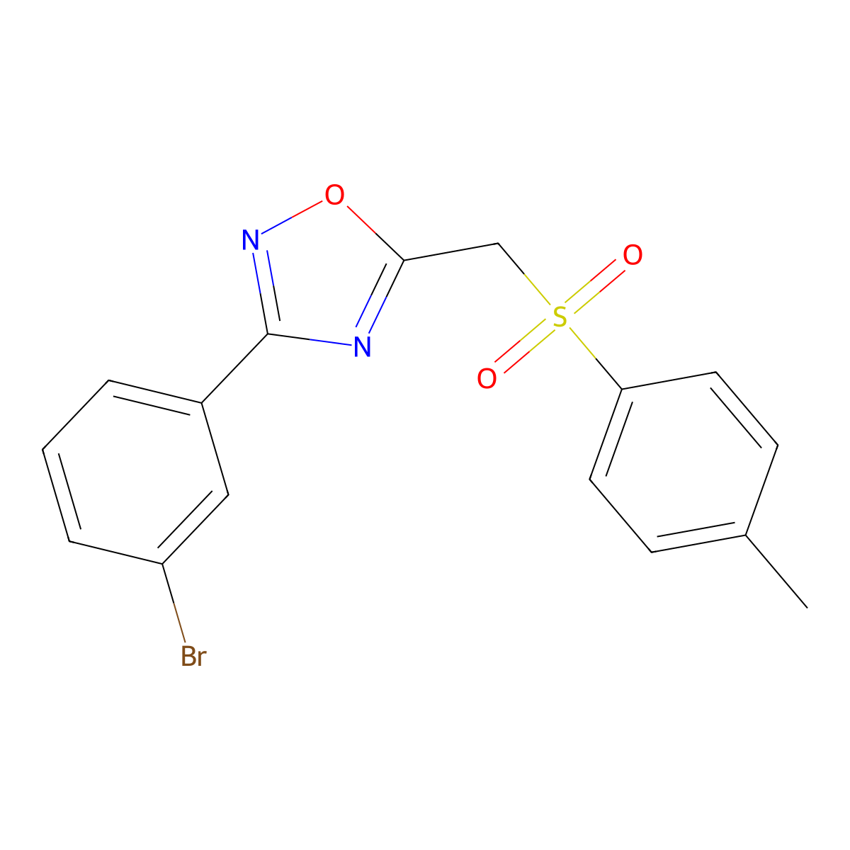 3-(3-Bromophenyl)-5-(tosylmethyl)-1,2,4-oxadiazole molecular structure, CAS 1105223-91-3