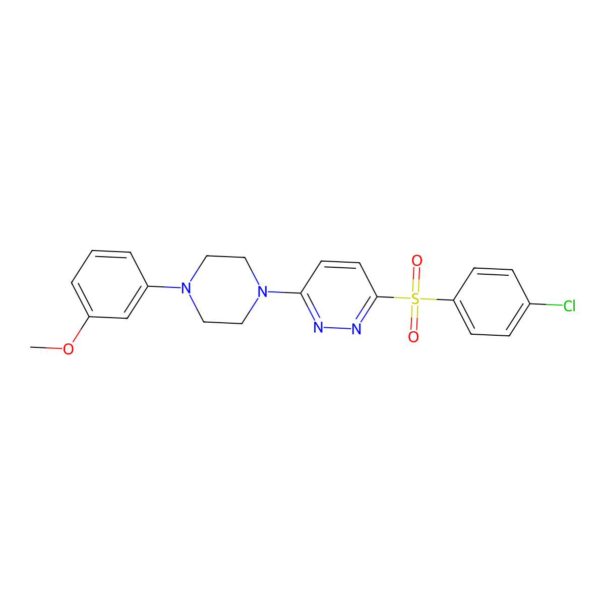 3-((4-Chlorophenyl)sulfonyl)-6-(4-(3-methoxyphenyl)piperazin-1-yl)pyridazine molecular structure, CAS 1105223-95-7