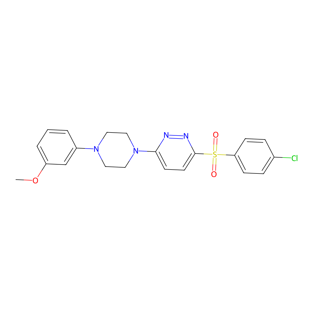 3-((4-Chlorophenyl)sulfonyl)-6-(4-(3-methoxyphenyl)piperazin-1-yl)pyridazine molecular structure, CAS 1105223-95-7